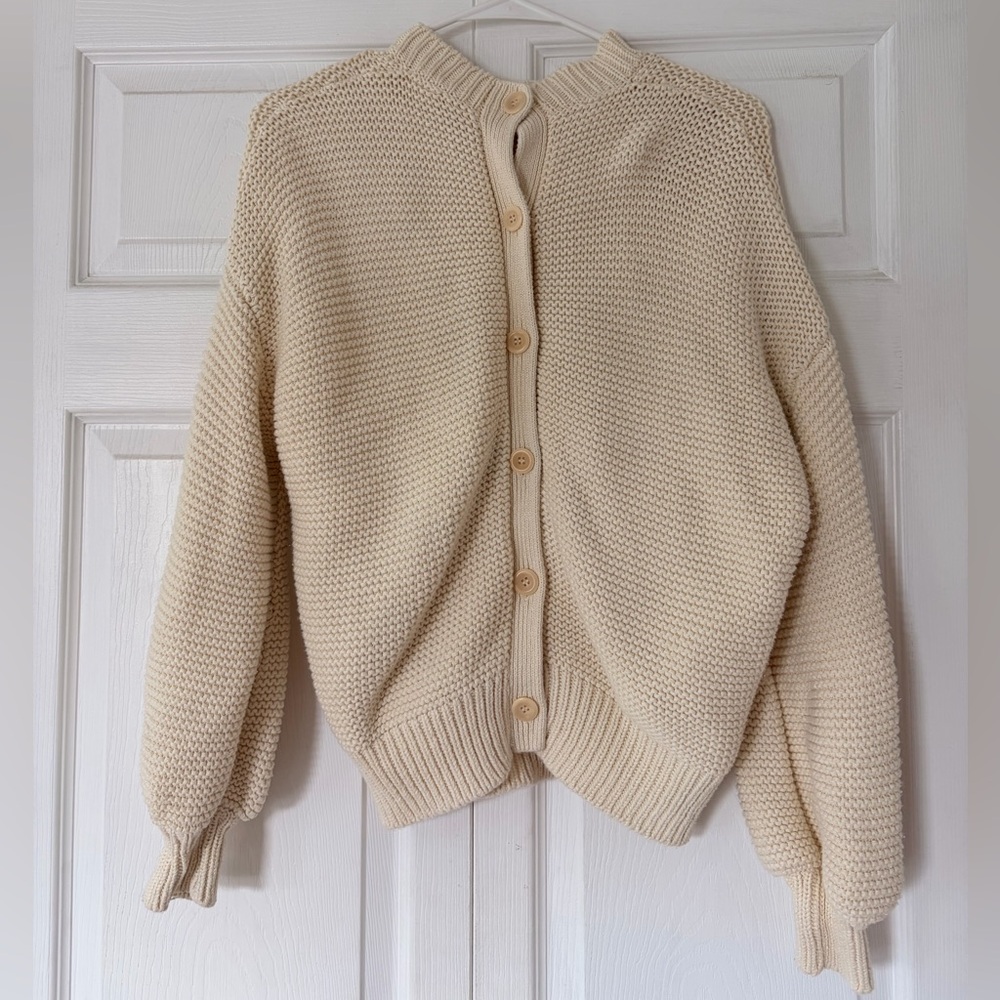 Alex Mill Cream Button-Up Cardigan